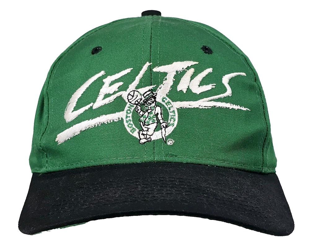 Vintage Boston Celtics Cap Script Logo Official Licensed AJD Snapback Hat